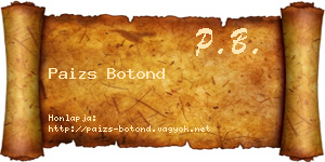 Paizs Botond névjegykártya